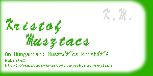 kristof musztacs business card